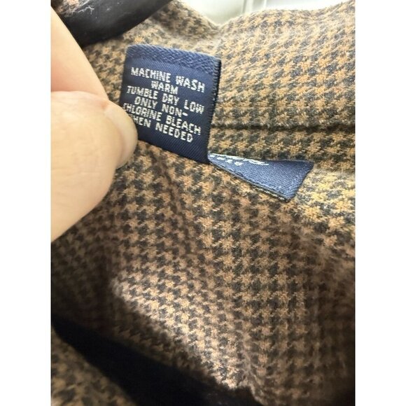 Brooks Brothers Brown And Black Houndstooth Cotton Flannel Men’s Size M - Picture 7 of 9